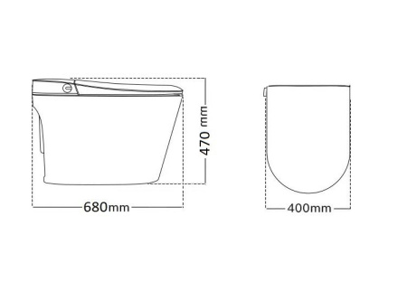 Унитаз ERSILIA Smart напольный с дистанционным управлением Ceruttispa CT10616 (680x400x470)