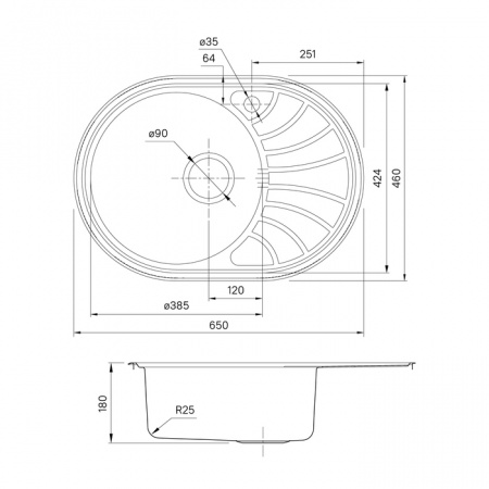 Кухонная мойка IDDIS Suno S SUN65SLi77 65х46