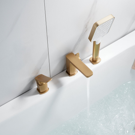 Смеситель на борт ванны Shevanik S9912G, золотой сатин