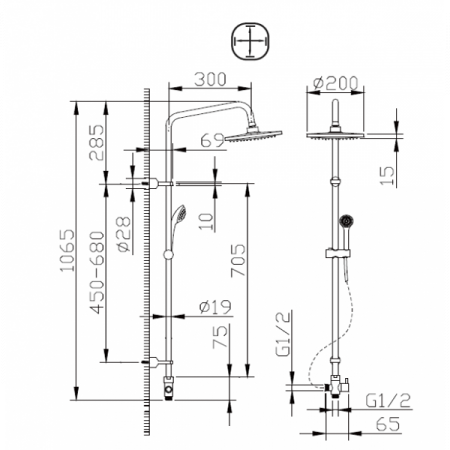 Душевая система Bravat Fit D283CP-2