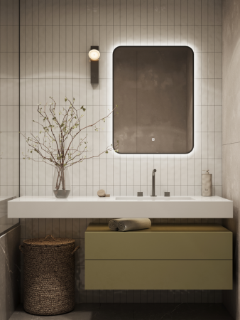 Зеркало Reflexon Night RX6149NT с фронтальной подсветкой, к/с, диммером 600х800