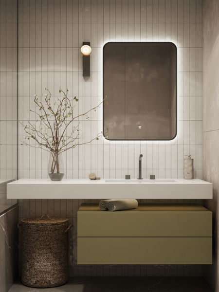 Зеркало Reflexon Night RX6149NT с фронтальной подсветкой, к/с, диммером 600х800