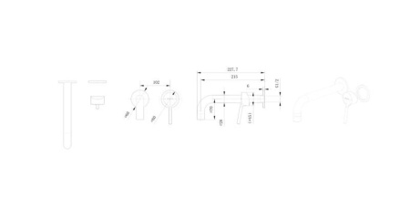 Смеситель для раковины встраиваемый Bravat P8461217BW-ENG, черный