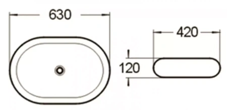 Раковина SantiLine SL-1035 63х42 белая