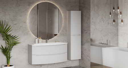 Тумба под умывальник Belux подвесная Ганновер 120-02, Silver