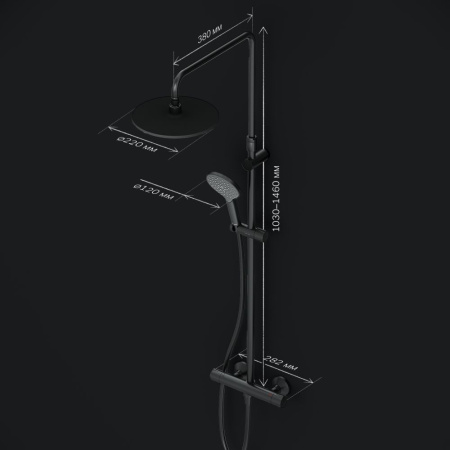 Душевая система AM.PM F0780422 Like с термостатом