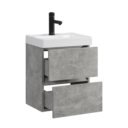 Тумба под умывальник Belux Бостон подвесная 40-02 Бетон Чикаго светло-серый