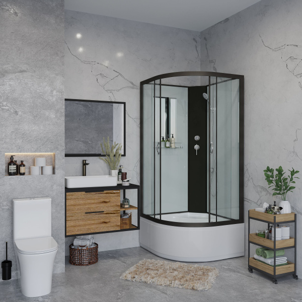 Душевая кабина Niagara Classic NG-2508-14F (90х90х215) высокий поддон(40см),стекло тонированное