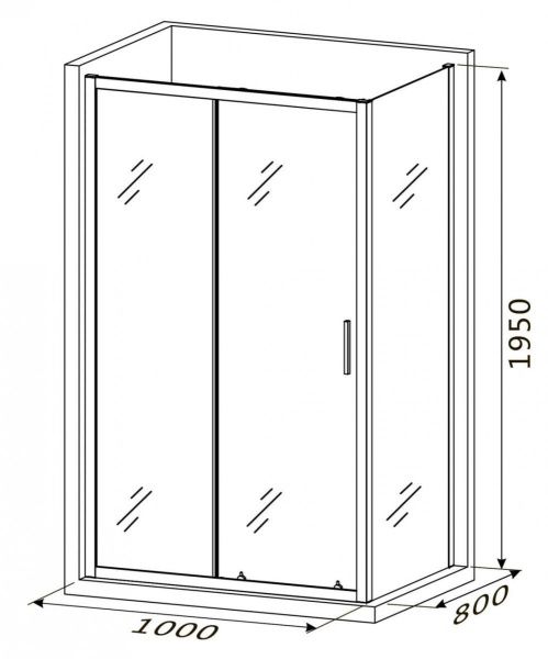 Душевой уголок Roxen Caspia 55060-100BC 100x80, матовое стекло/профиль черный