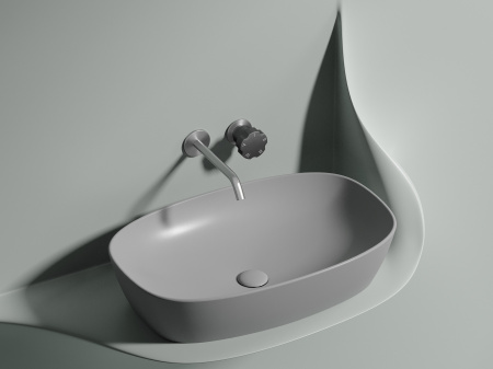 Умывальник чаша накладная овальная Ceramicanova Element 600*380*138мм, Серый матовый, CN6049MSG