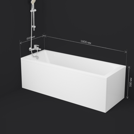 W93A-180-070W-A Gem, Ванна акриловая AM.PM 180x70 см