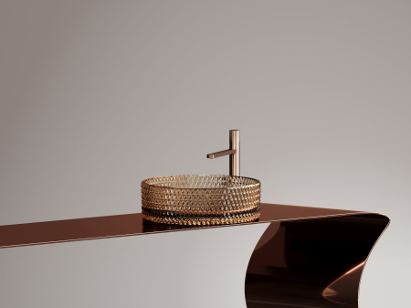 Умывальник чаша накладная круглая Ceramicanova Cristal 360*360*112мм, бежевый, CN6058