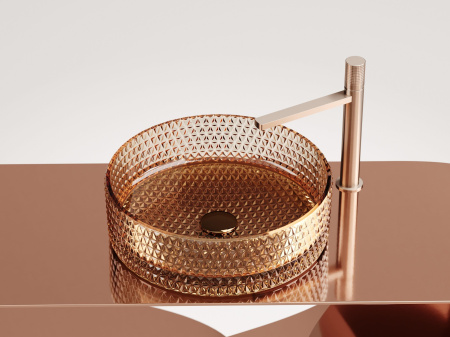 Умывальник чаша накладная круглая Ceramicanova Cristal 360*360*112мм, бежевый, CN6058