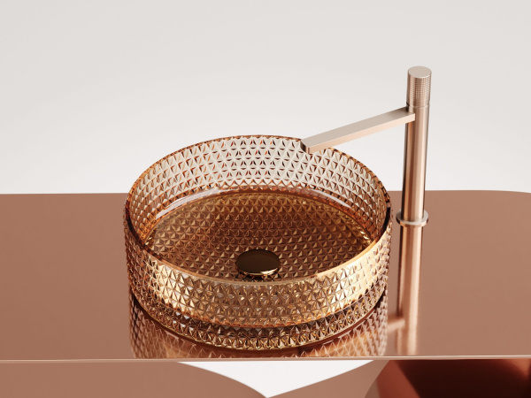 Умывальник чаша накладная круглая Ceramicanova Cristal 360*360*112мм, бежевый, CN6058