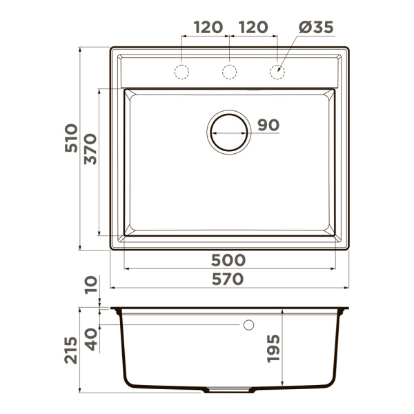 Кухонная мойка Omoikiri Daisen 57-BL Artgranit/черный 4997308