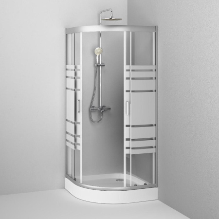 W45G-301-090TM Tender Twin Slide 90. Душевое ограждение AM.PM, 90x90, профиль хром, стекло прозрачное