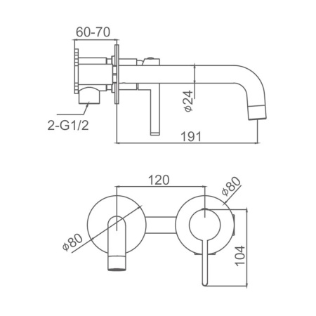 Смеситель для раковины встраиваемый Splenka S221.11.09, графит