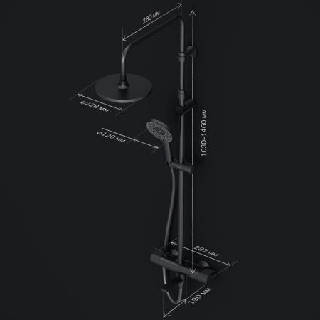 Душевая система AM.PM F0785A522 X-Joy с термостатом