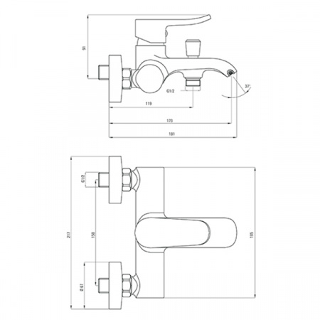 Смеситель для ванны Deante Werbena BCW 010M