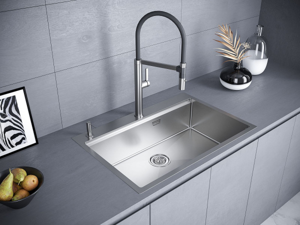 Мойка Paulmark KRONER-PRO 75 PM707551-BS 510х750х200 мм, нержавеющая сталь, брашированная нержавеющая сталь