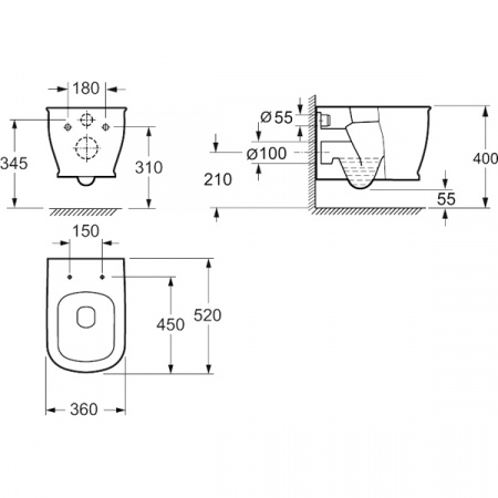 Унитаз подвесной BelBagno Prado BB10150CH