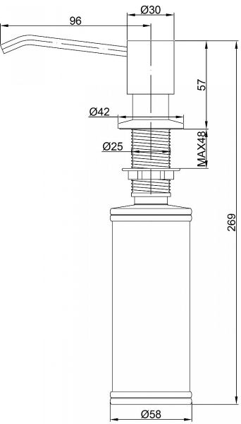 Дозатор для жидкого мыла Paulmark REIN D002-BG, брашированное золото