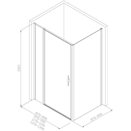 Душевой уголок Allen Brau Priority 100x90 3.31029.BA + 3.31044.BA серебро браш