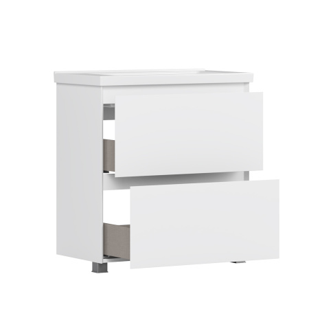 Тумба под умывальник Belux Киото напольная 80, белый глянцевый