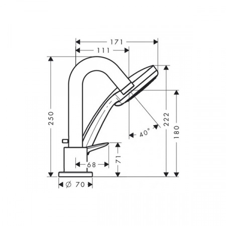 Смеситель на борт ванны Hansgrohe Logis 71313000