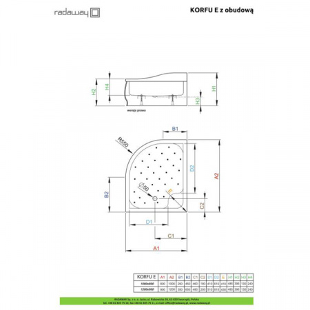 Душевой поддон Radaway Korfu E 100x80 Left 4E81400-03L