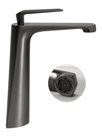 Cмеситель для раковины Высокий Hansberge H2068 Графит