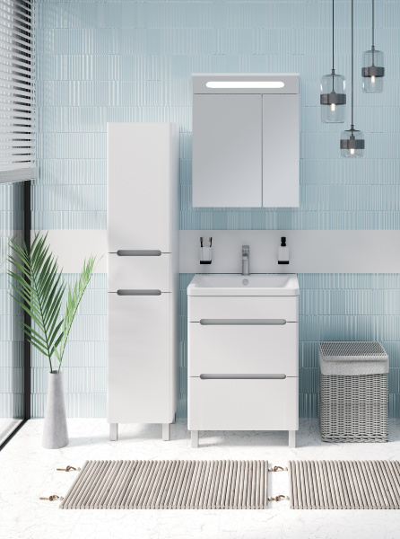 Тумба под раковину Runo напольная 2 ящика (под умывальник Omega 60) Парма 60 (00000001139)