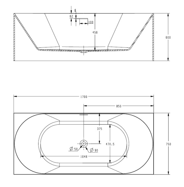 Акриловая ванна ABBER AB9281 белая