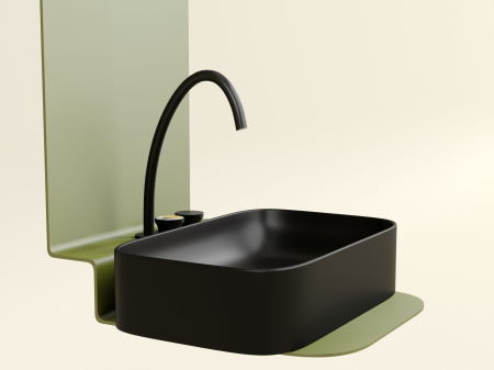 Умывальник чаша накладная прямоугольная Ceramicanova Element 605*380*122мм, черный матовый, CN6053MB