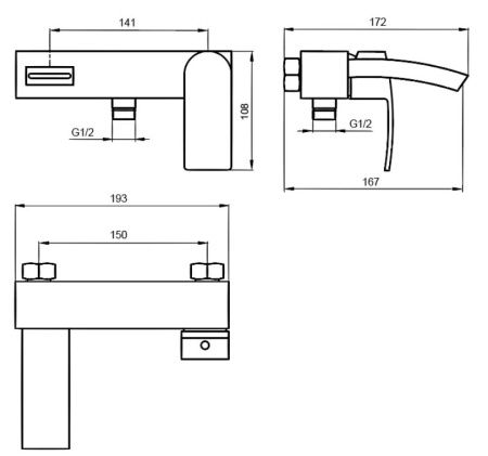 Смеситель для ванны Ahti Mikkeli MK405001E