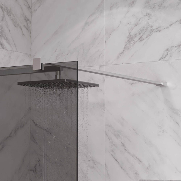 Душевая перегородка, ограждение Reflexion RX200100TCR-19 Walk in 200x100см, тонированное закаленное стекло 8мм, хромированный профиль