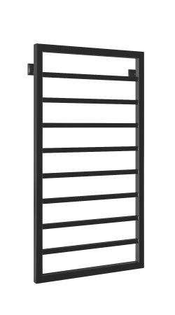 Полотенцесушитель водяной Stinox Croma 500x1000, нижнее подключение, черный матовый, 1/2" ВР (внутренняя резьба), 8 перекладин