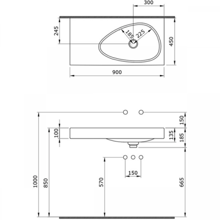Умывальник Bocchi Etna 1115-001-0125 90x45 см