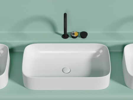 Умывальник чаша накладная прямоугольная Ceramicanova Element 705*380*150мм, белый матовый, CN6054MW