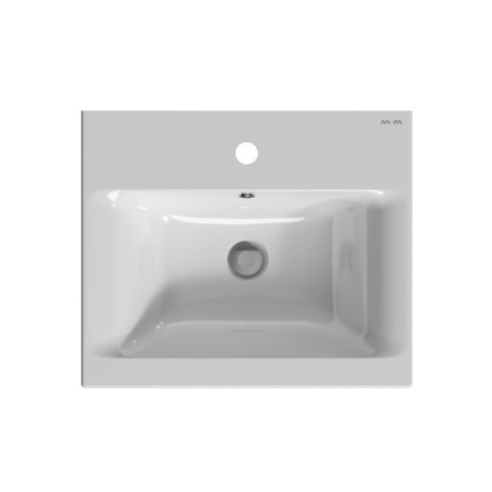 M90WCC0502WG GEM, Раковина мебельная AM.PM, керамическая, 50 см, встроенная, цвет: белый, глянец