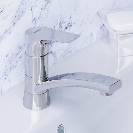 770220001 Jupiter Смеситель для умывальника Damixa с поворотным изливом, хром