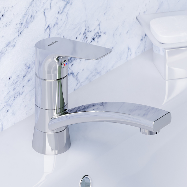 770220001 Jupiter Смеситель для умывальника Damixa с поворотным изливом, хром