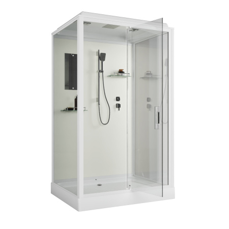 Душевая кабина Niagara Standart ST120/90/15Q (120х90х215) прямоугольник,поддон 15см,распашная,проф.белый