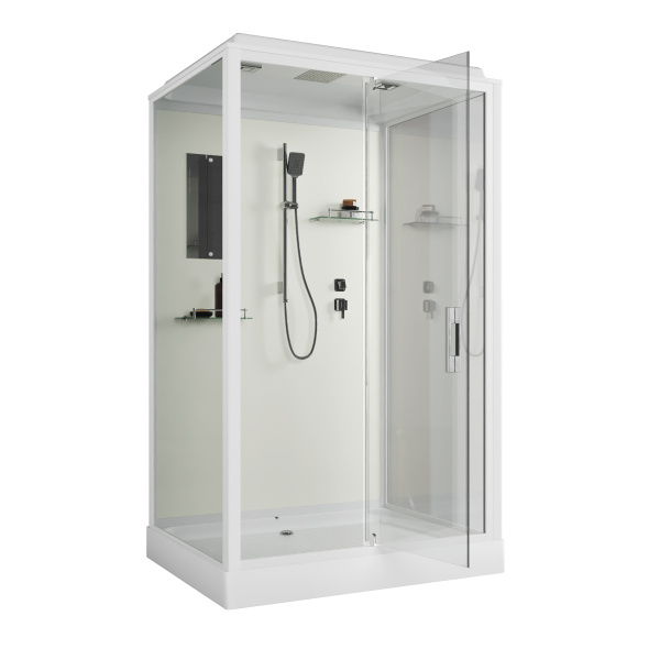 Душевая кабина Niagara Standart ST120/90/15Q (120х90х215) прямоугольник,поддон 15см,распашная,проф.белый