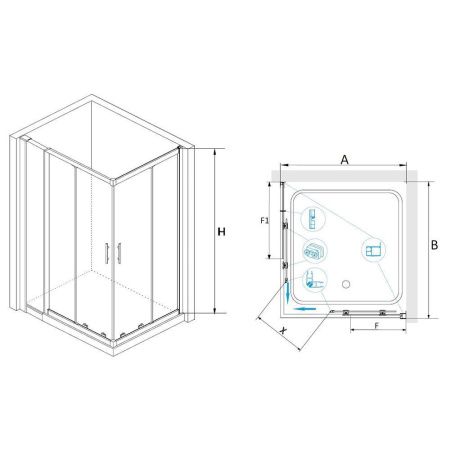 Душевой уголок RGW HO-42 (HO-31 + Z-41) 03064203-11 130х100х195 см, хром