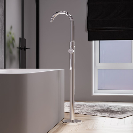 365000000 Scandinavian Pure Смеситель для ванны и душа AM.PM, отдельностоящий, с ручным душем и шлангом, х