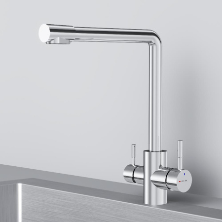 F85B05700 X-Joy S, Смеситель для кухни AM.PM с L-изливом с каналом для питьевой воды, хром
