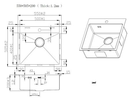 Кухонная мойка ZorG ZRN 5055 Nano PVD Gunblack