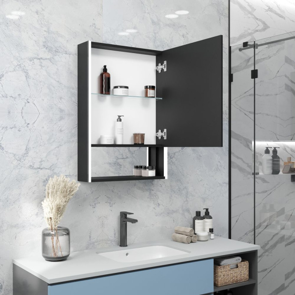 Зеркало-шкаф Reflexion Box Black LED 500х800 RF2419BL