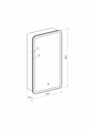 Зеркало-шкаф Taliente CBled 40 см TA-CBled-EL4080R белый с подсветкой универсальный
